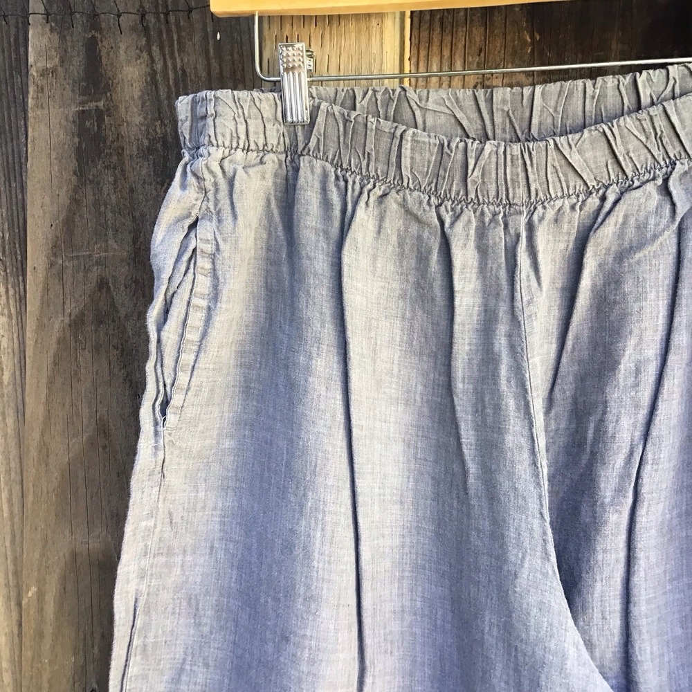 Bryn Walker Gray Linen Wide Leg Pants Women's XL Made in USA 33x24.5 - Picture 2 of 7